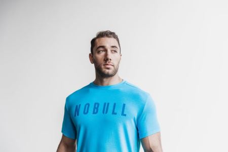 NOBULL Tee (Neon) - Koszulki Męskie Niebieskie | PL-bQNJtTA